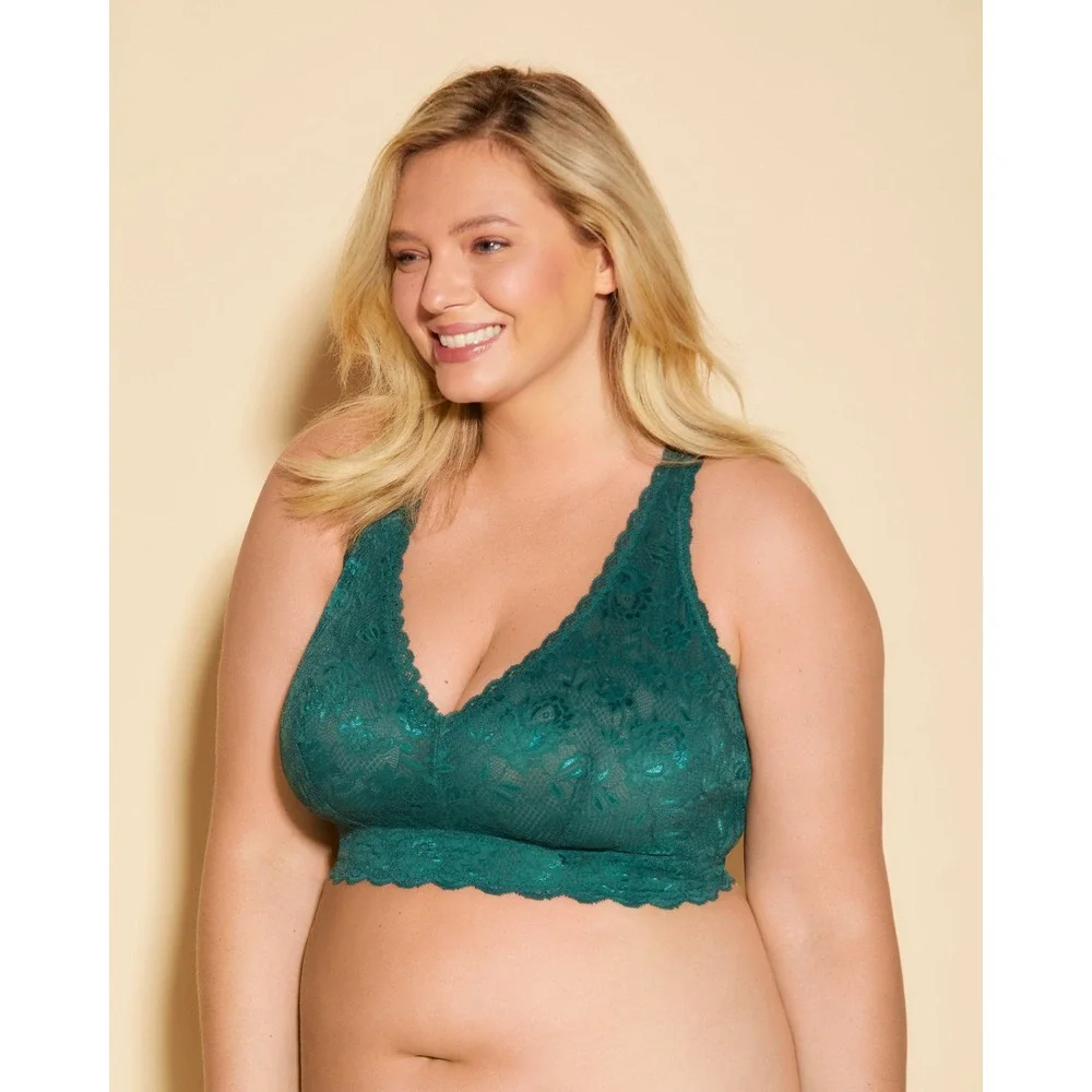 Cosabella Never Say Never Ultra Curvy Sweetie Bralette Emerald Green Lace NEW S